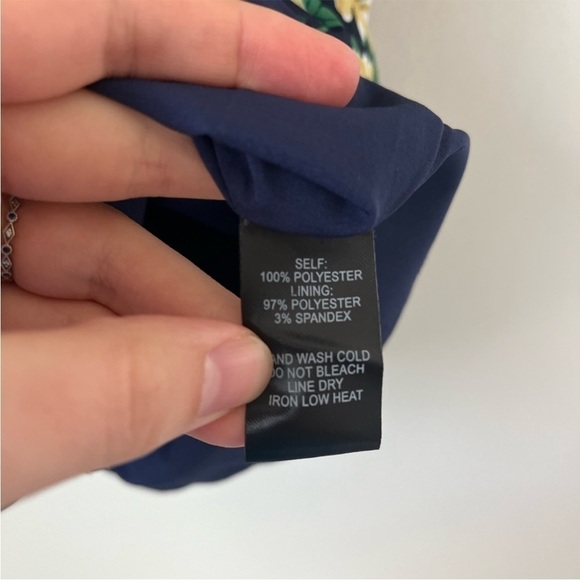 Lulu's Floral Inclusive Sunflower Navy Blue Yellow Puff Sleeve Mini Dress - Picture 5 of 12